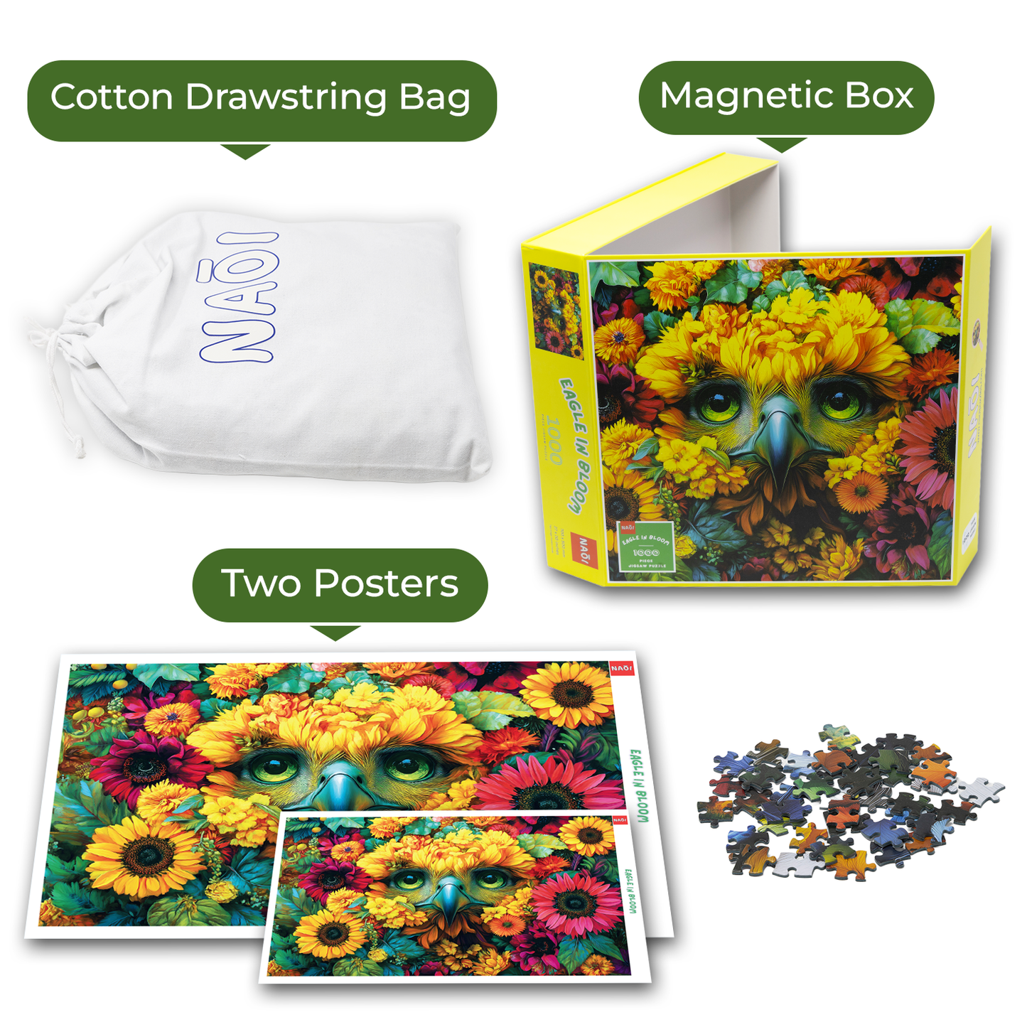 Eagle in Bloom - 1000-Piece Puzzle